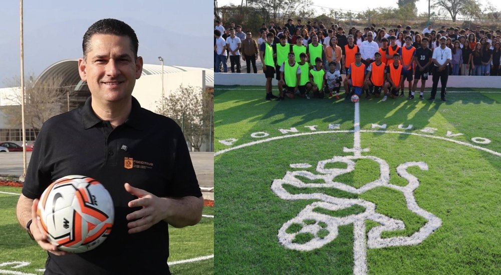 Inaugura Luis Cavazos nueva cancha de fútbol para 500 jóvenes de Allende