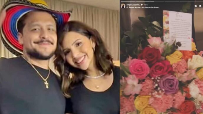 Ángela Aguilar y Christian Nodal disfrutan de su éxito rodeados de flores